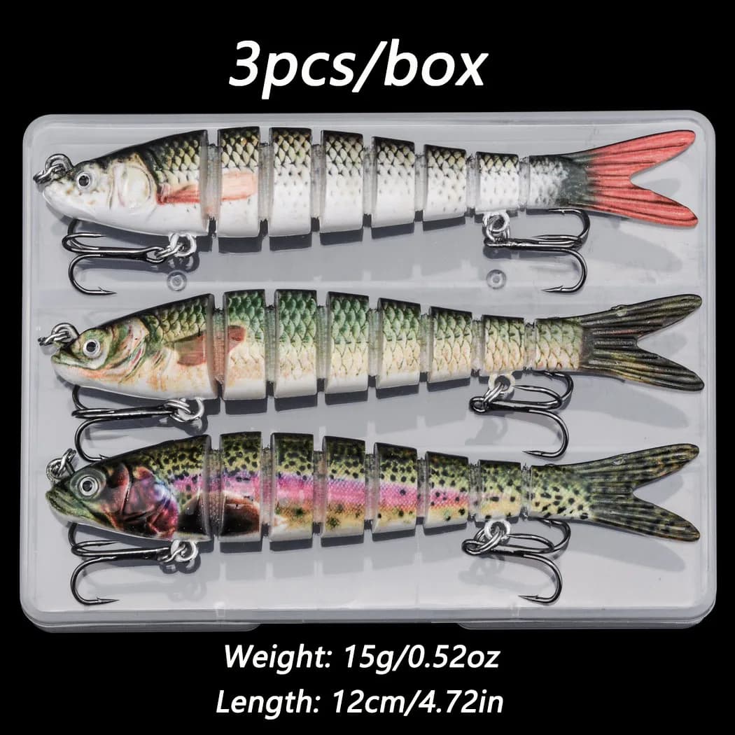 3 pz/scatola 10/14 centimetri Affondamento Wobblers Esche Da Pesca Snodato Crankbait Swimbait 8 Segmenti Duro Esca Artificiale Attrezzatura Da Pesca richiamo