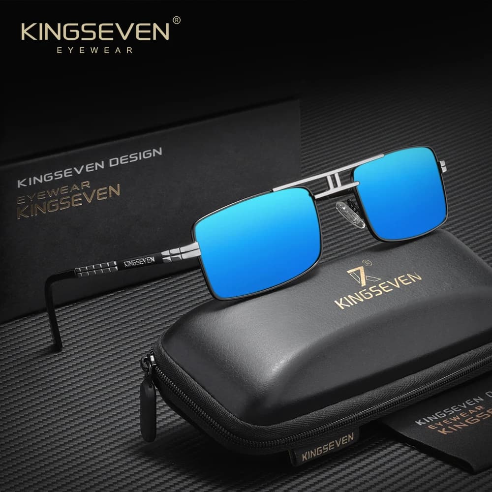 KINGSEVEN Brand Fashion Polarized UV400 Protective Glasses Sunglasses Fishing Rectangle Man Woman Guide Alloy Outdoor Glasses