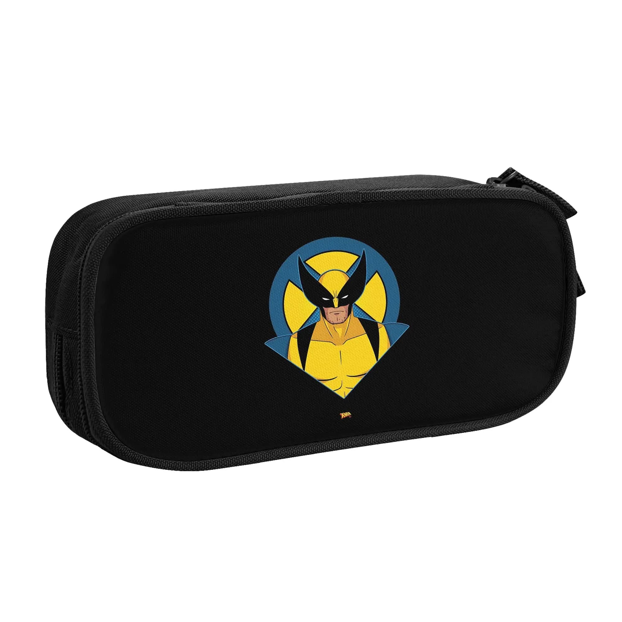 Astuccio portapenne a forma di personaggio dei cartoni animati, portaoggetti per cancelleria, astuccio Wolverine, grande astuccio portapenne per studenti