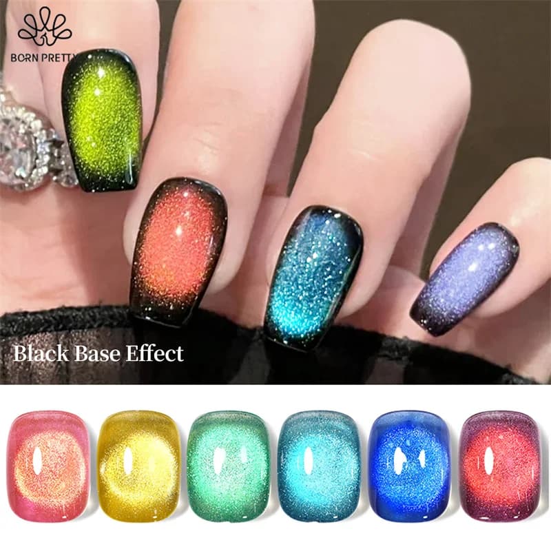 BORN PRETTY 10ml Smalto per unghie gel magnetico con gatto colorato a stella Blu Rosso Luce Glitter Semi permanente UV LED Soak Off Vernice per unghie