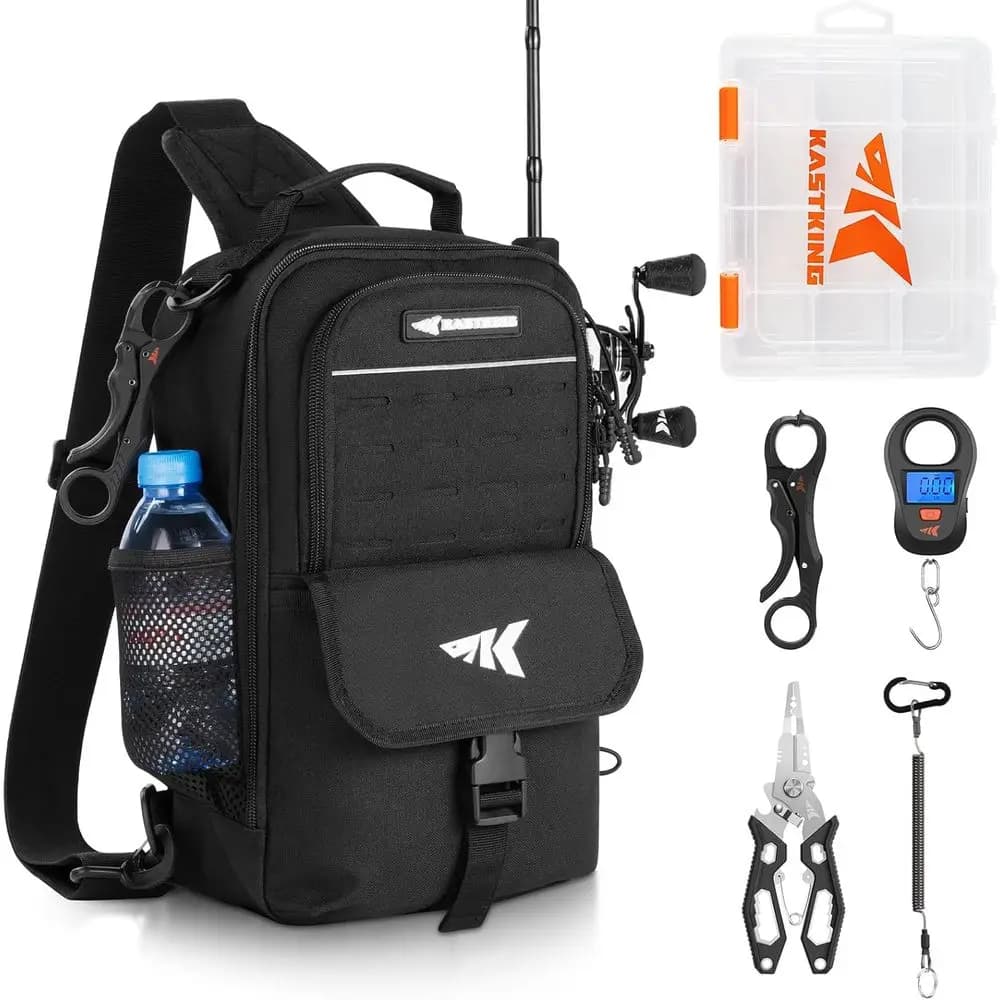 Set of essential bags and fishing gear for everyday, fishing scale and box 3500 waterproof equipment, 7" fishing pliers - Fi