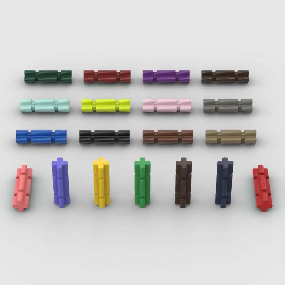 100 Pezzi 32062 3704 Assi Dentellati e Perni di Connessione 3704, Mattoncini High-Tech, Parti per Costruzioni, Giocattolo Puzzle Fai-da-Te per Compleanno Bambini