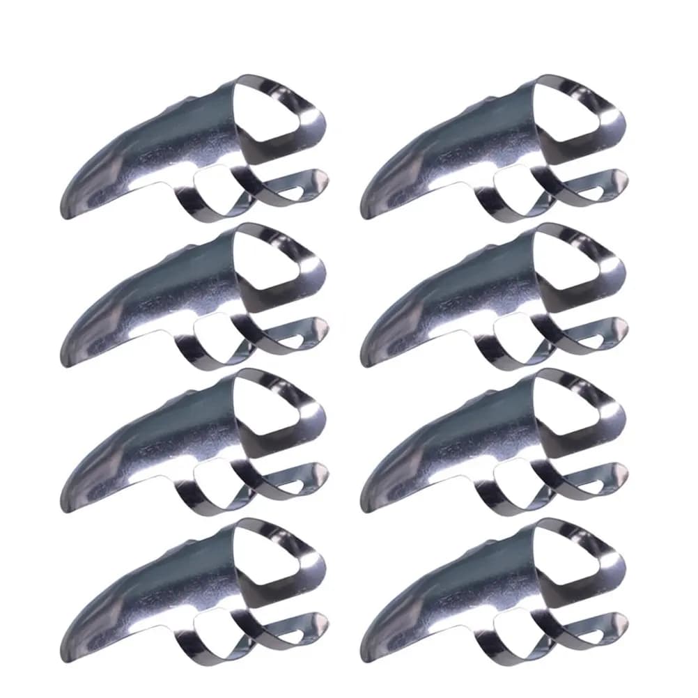 9Pcs Stainless Steel Guitar Thumb Picks Forefinger Single Picks for Electric Acoustic Bass Banjo Nail Protection Improved