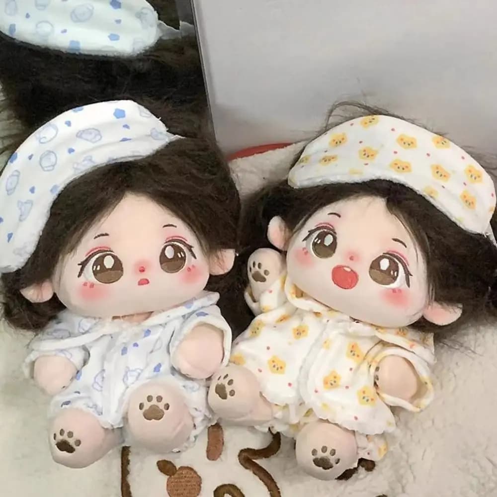 15 cm/20 cm Cotton doll pyjamas with eye mask Cotton doll stuffed dress for sleeping Cartoon Bathrobe Dolls Accessories