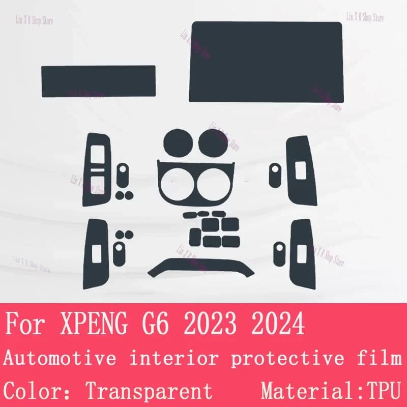 Pellicola Protettiva in TPU per Pannello del Cambio e Cruscotto XPENG G6 2023 2024, Accessori Auto Anti-Graffio