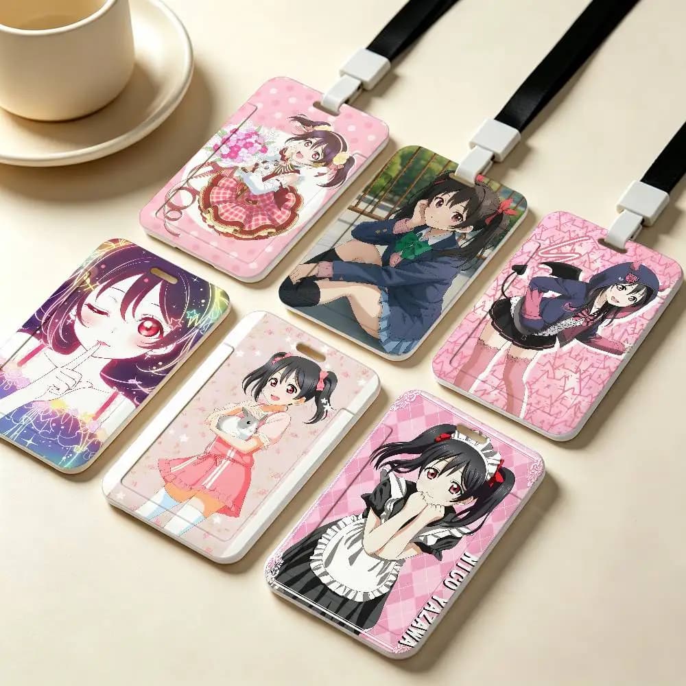 Cartoon Nico Yazawa NFC Contactless Sliding Card Sleeve For Student Cards, Bus Cards, ID Cards, And Work Permits