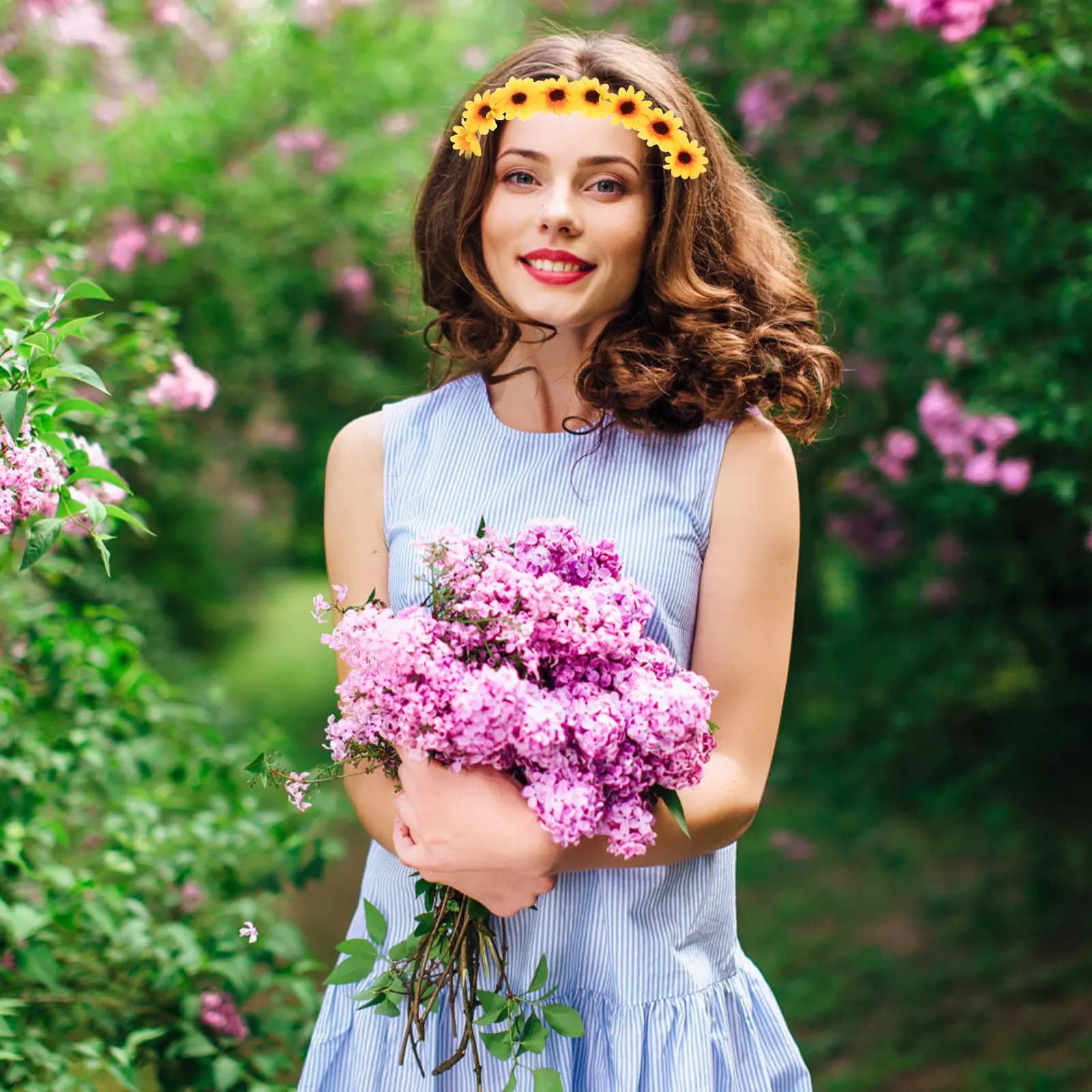 Set di 1 Fascia per Capelli Premium con Girasole in Tessuto, Decorazione Regolabile con Filo Metallico, Simulazione Realistica per Tea Party, Matrimoni in Giardino, Fotografia