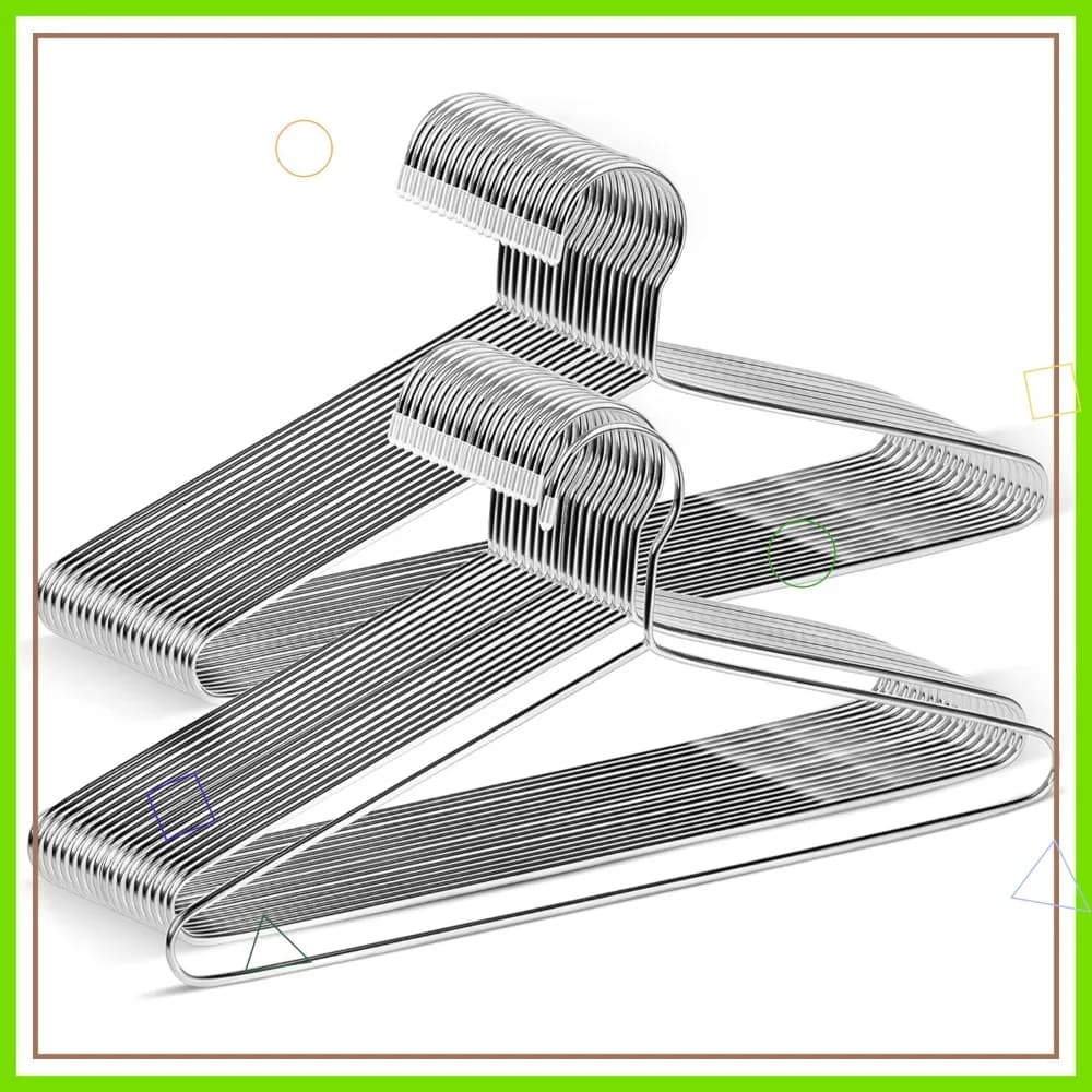 Pack of 50 stainless steel durable clothes hangers for wardrobe, shirts, dresses, pants - 16,4 inch
