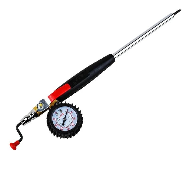 Strumenti di riparazione Gonfiatore per mandrino ad aria a doppia testa con manometro Pneumatico di ingegneria per barra di gonfiaggio per pneumatici resistente da 8 mm 12 mm