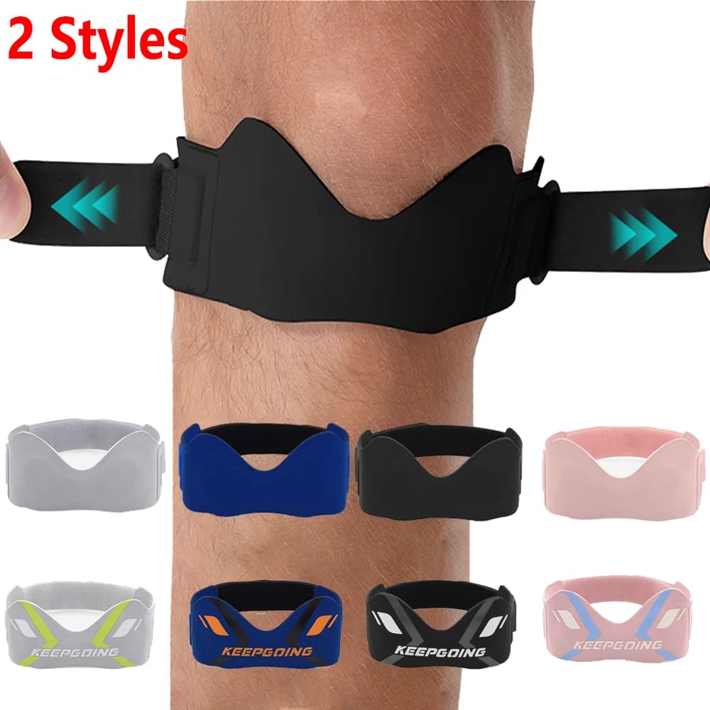 RGGMQQ Fascia per Rotula in 2 Stili, 1 Pezzo, Fascia Regolabile per Rotula, Stabilizzatore per Ginocchio, Supporto per Ginocchio per Basket, Squat, Tendinite
