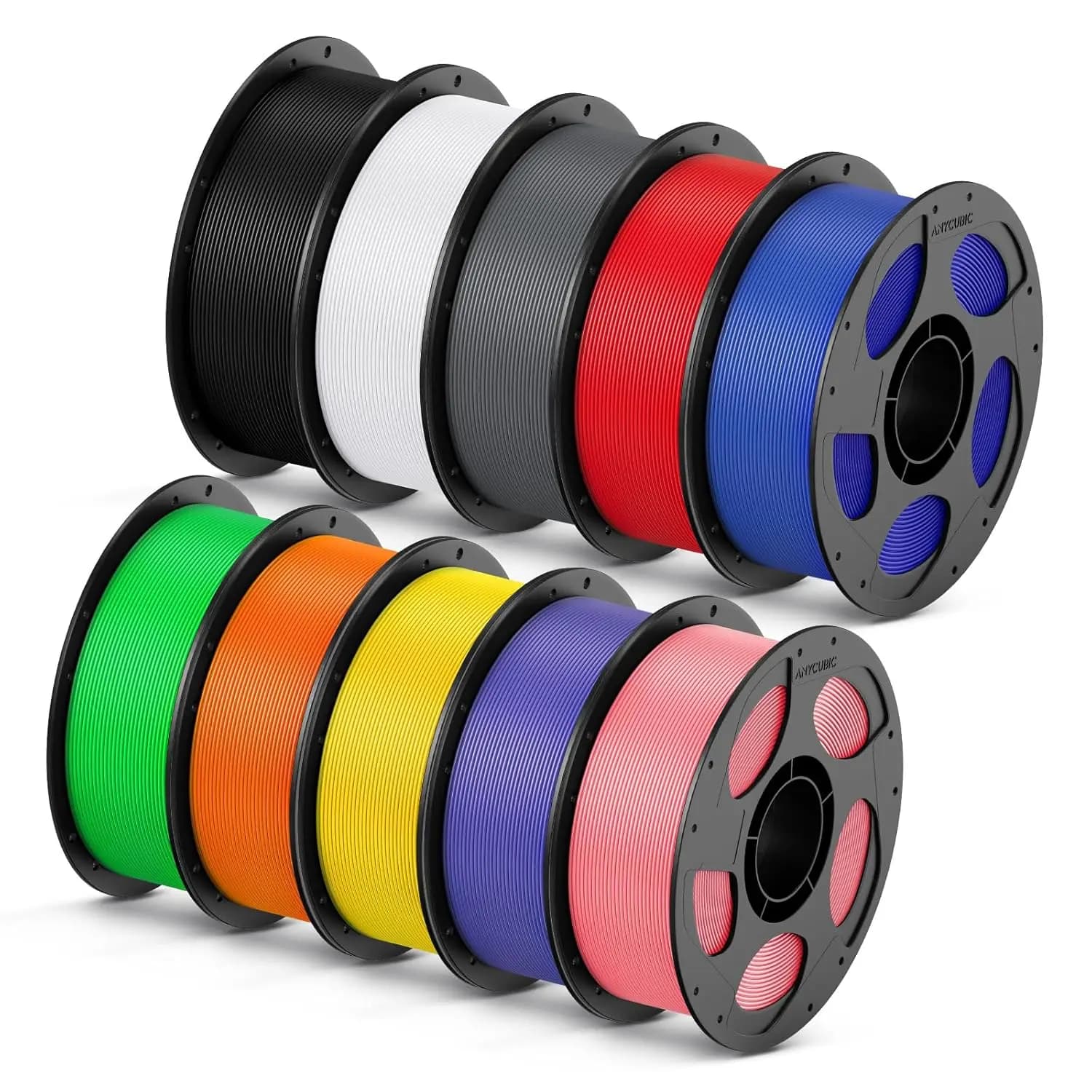 Filamento per Stampante 3D ad Alta Velocità 10KG, 1.75mm, Confezione da 10 Colori PLA, Stampa Rapida Fino a 500mm/s