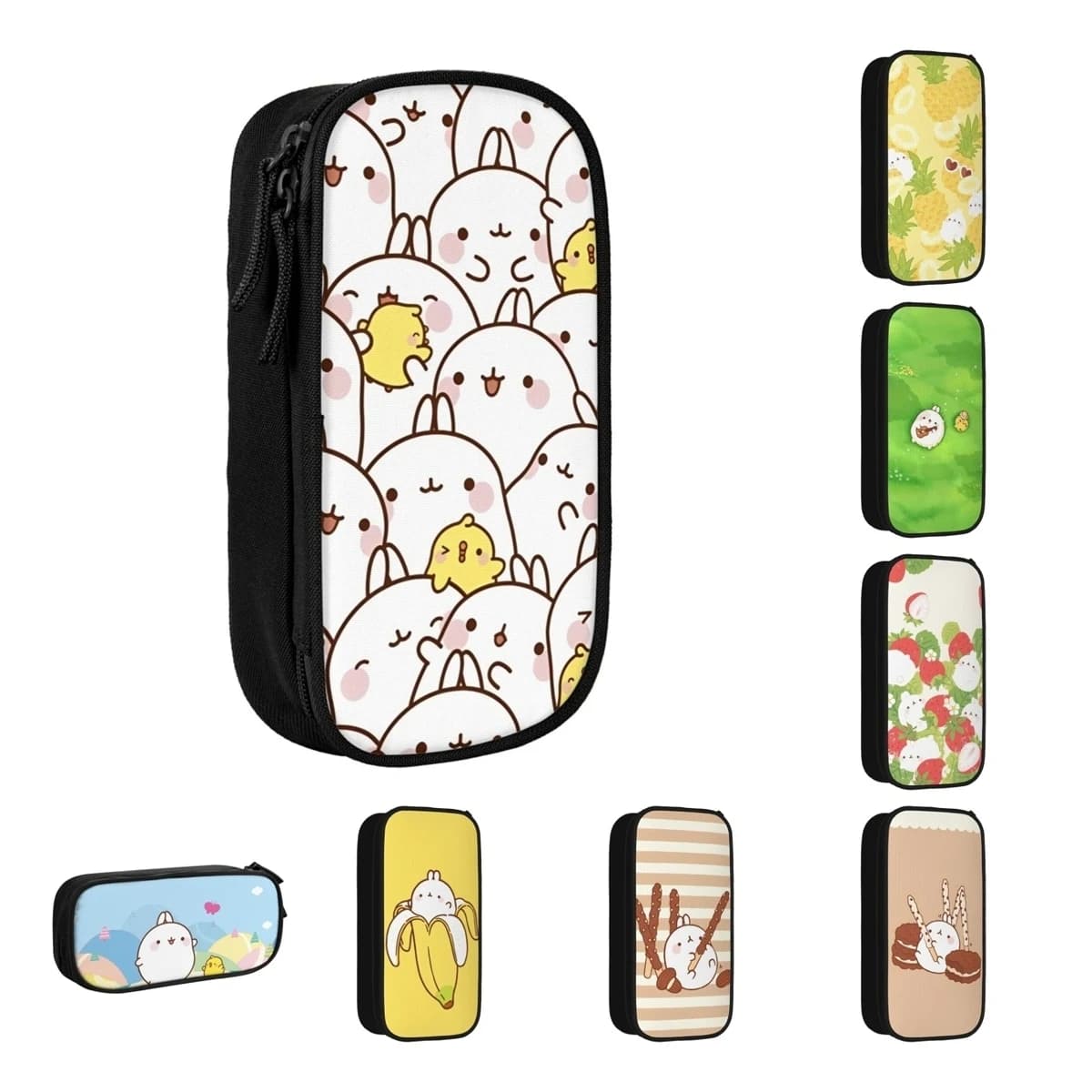 Creative Cartoon M-Molangs And Piupiu Pencil Case Pencil Pouch Pen Holder Kids Big Capacity Bag School Supplies Gifts Stationery