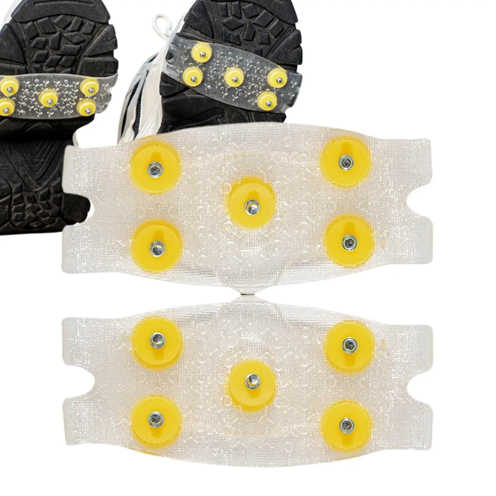 1 Pair 5 Stud Anti Slip Ice Snow Claw Grips Crampon Cleats for Hiking Boots Men Women Winter Traction Spikes Shoe Covers