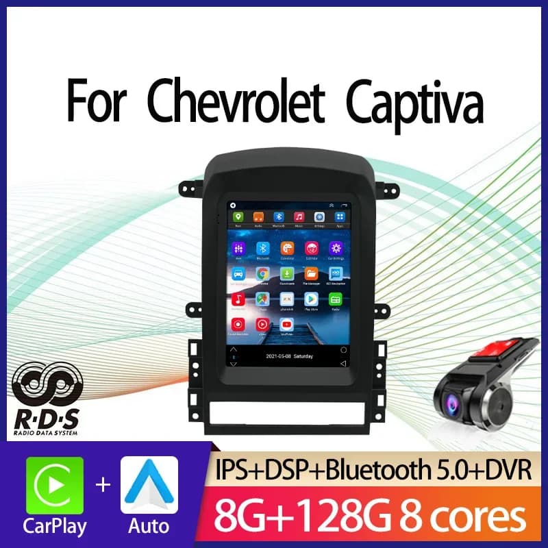 Navigazione GPS per auto Schermo verticale stile Android Tesla per Chevrolet Captiva Auto Radio Carplay Stereo Lettore video multimediale