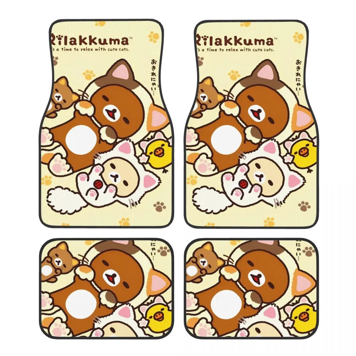Tappetini Rilakkuma per auto Tappetini antiscivolo per tutte le stagioni Set completo di accessori per auto