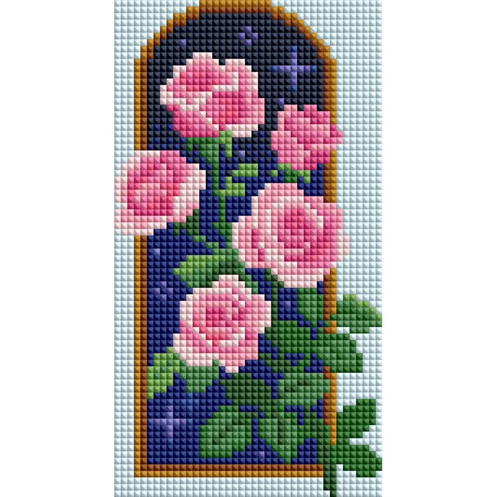 Minigem ™ Starlit Rose 4" x 7" Kit di pittura diamante quadrato in resina 5D fai da te - Incantante mosaico rosa rosa per decorazioni domestiche e regali