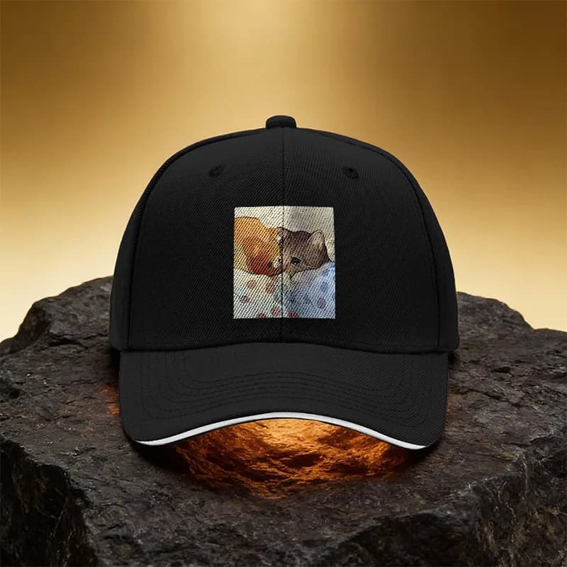 Cappello a Forma di Orsacchiotto per Gatti, Cappellino da Baseball Unisex Stampato con Visiera Sandwich, Adatto per Pendolarismo Quotidiano e Viaggi