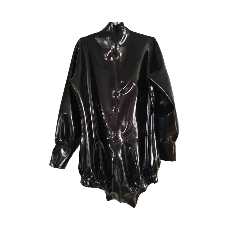 Rubber latex swimsuit Gummi 100% Black Catsuit Body Sportswear Collant Bcak Size XS ~ XXL