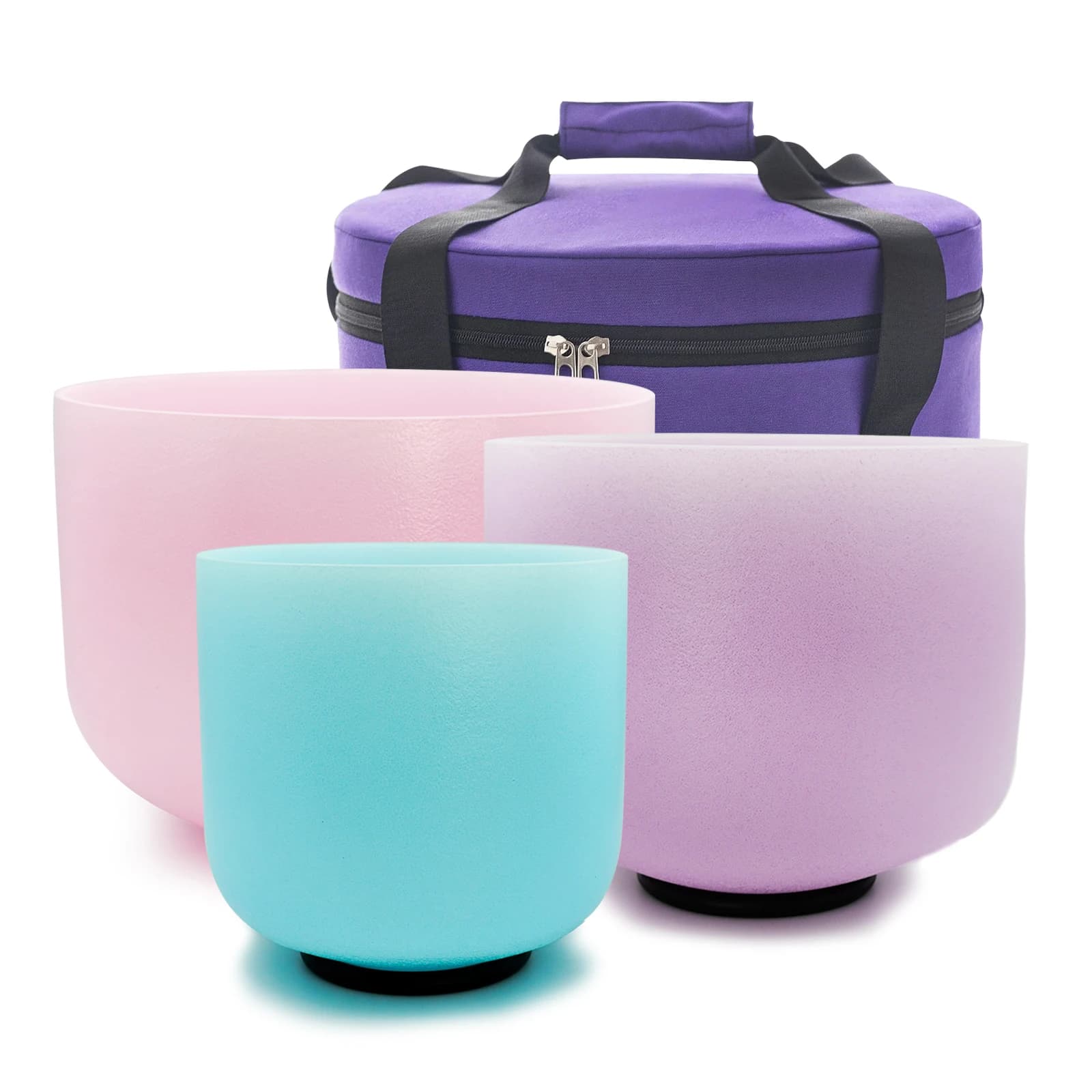 KVKA 6-10" C D G 432HZ or 440hz or Random Frequency Chakra Quartz Frosted Crystal Singing Bowl 10 Inch With Free Mallet