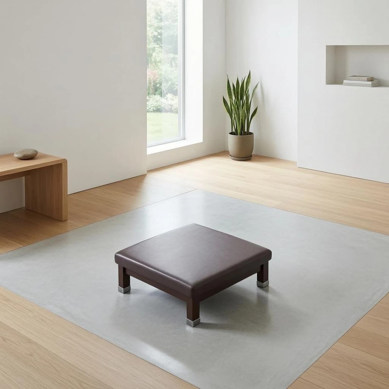 Square Kneeling Stool Straight Legs Padded Kneeling Stool Support Furniture Cushioned Sturdy for Prayer, Meditation