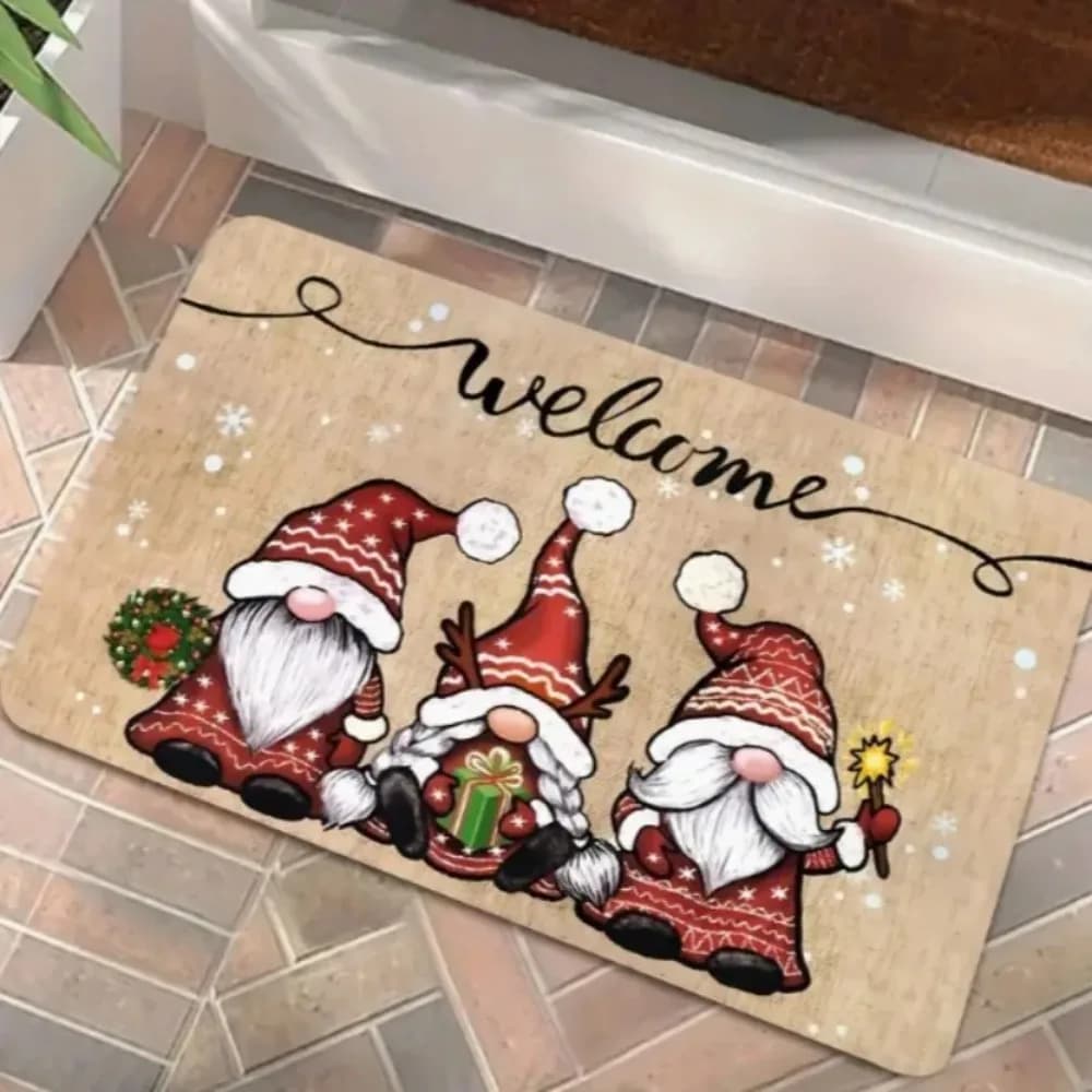 Zerbino stampato con Babbo Natale Buon Natale Vacanze di Natale e per ingresso Camera da letto Cucina Decorazione zerbino natalizio