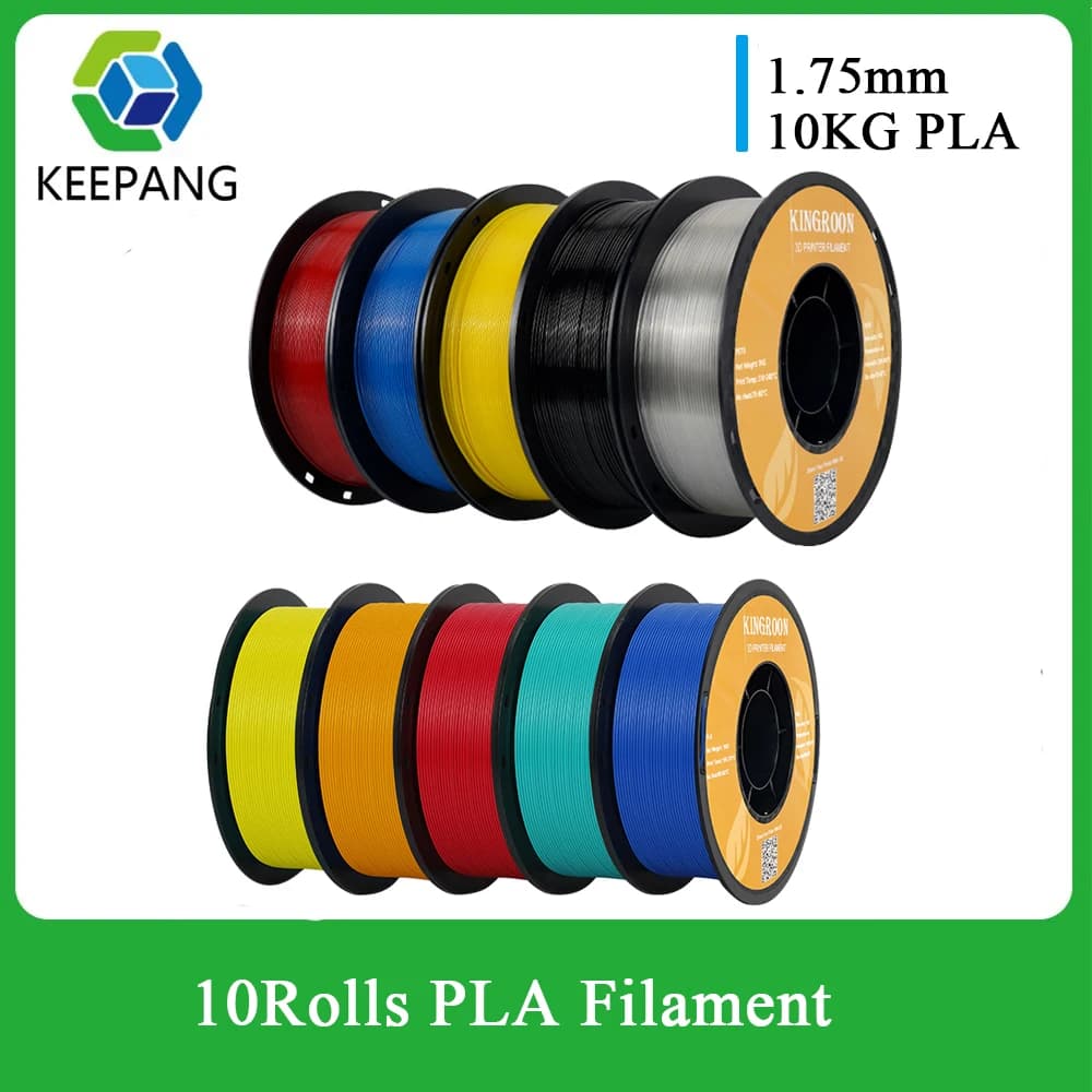 KINGROON 10kg MIX PLA Filament 1.75mm Spool Wire Plastic For 3D Printer Material +/-0.02MM Vacuum Packaging 3D Printing Filament