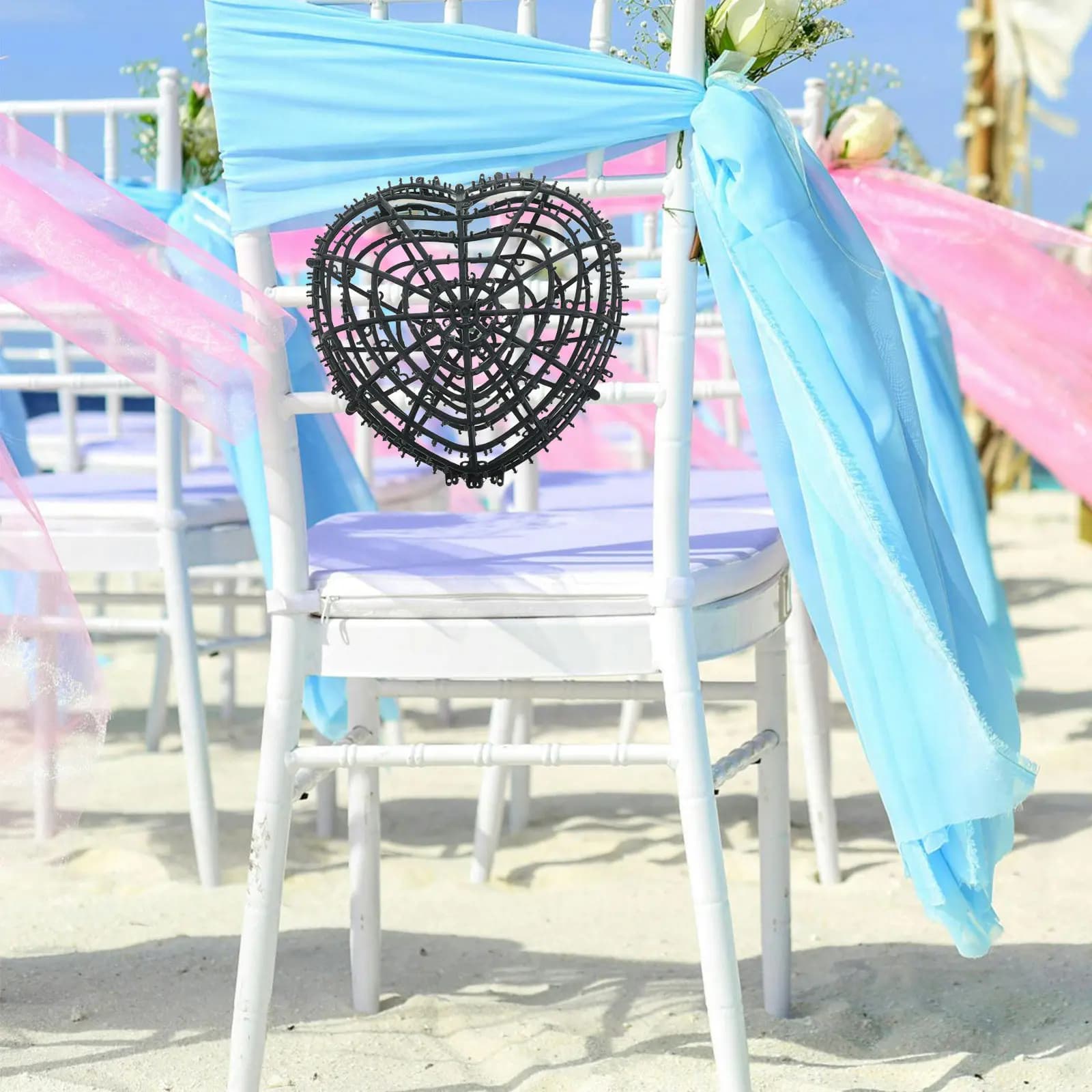 2 Pezzi Gabbia Floreale Artificiale a Forma di Cuore, Struttura per Topiaria, Supporto per Bosso, Decorazioni per Matrimoni