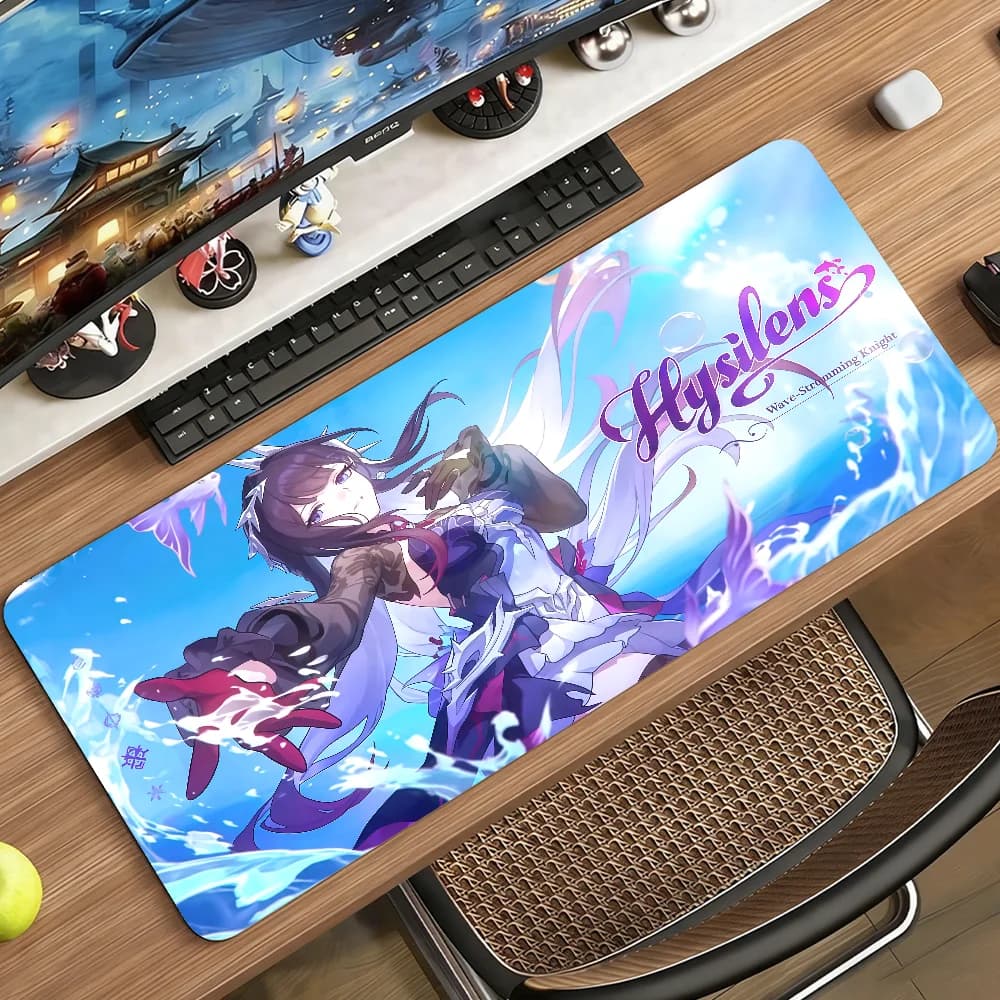 Honkai Star Rail Hysilens Tappetino per mouse Tappetino per computer in gomma antiscivolo Gamer Balance Decoracion Deskmat Laptop Office Large