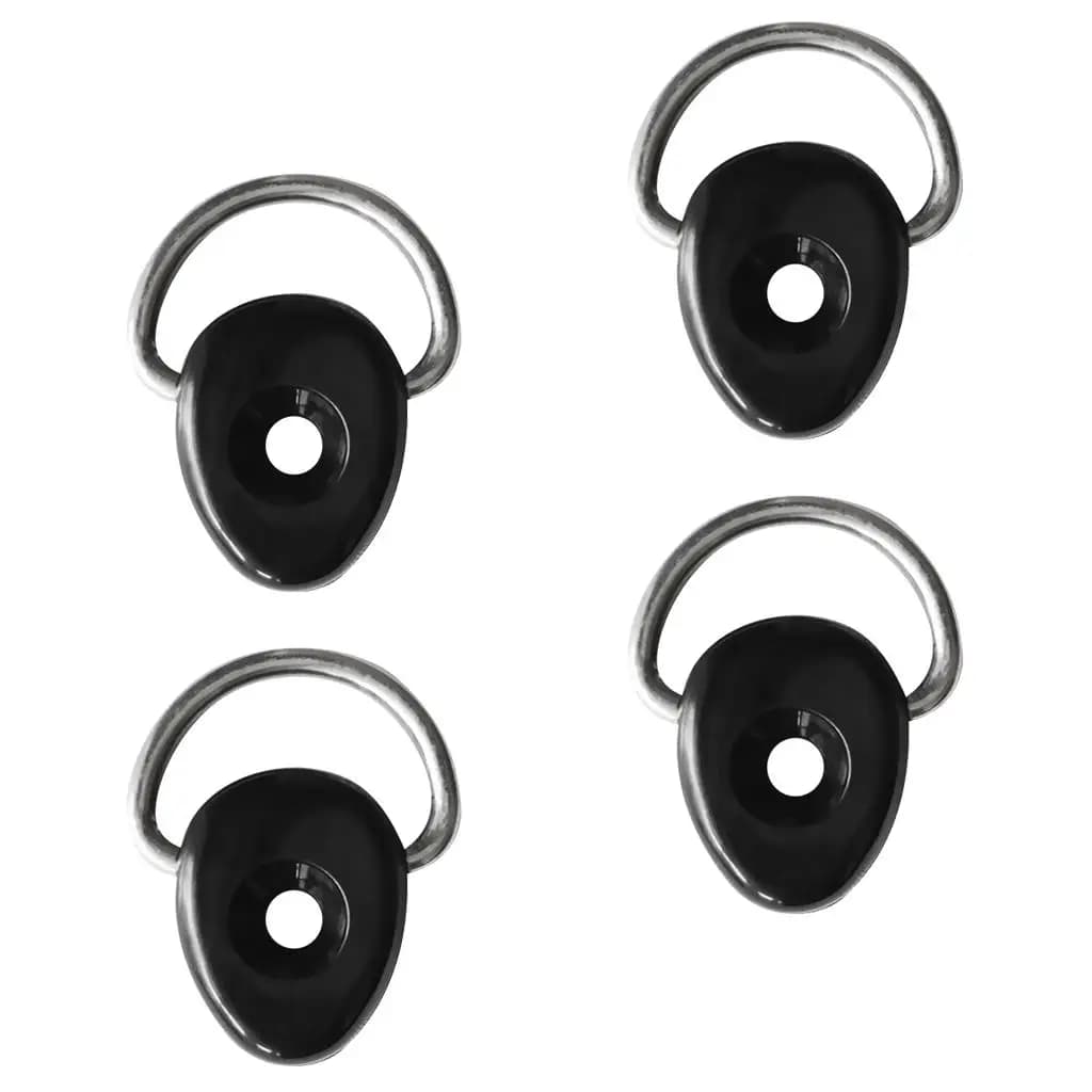 Accessorio per corda per barca con hardware marino in nylon nero per ponte con anello per kayak per schienale del sedile per kayak