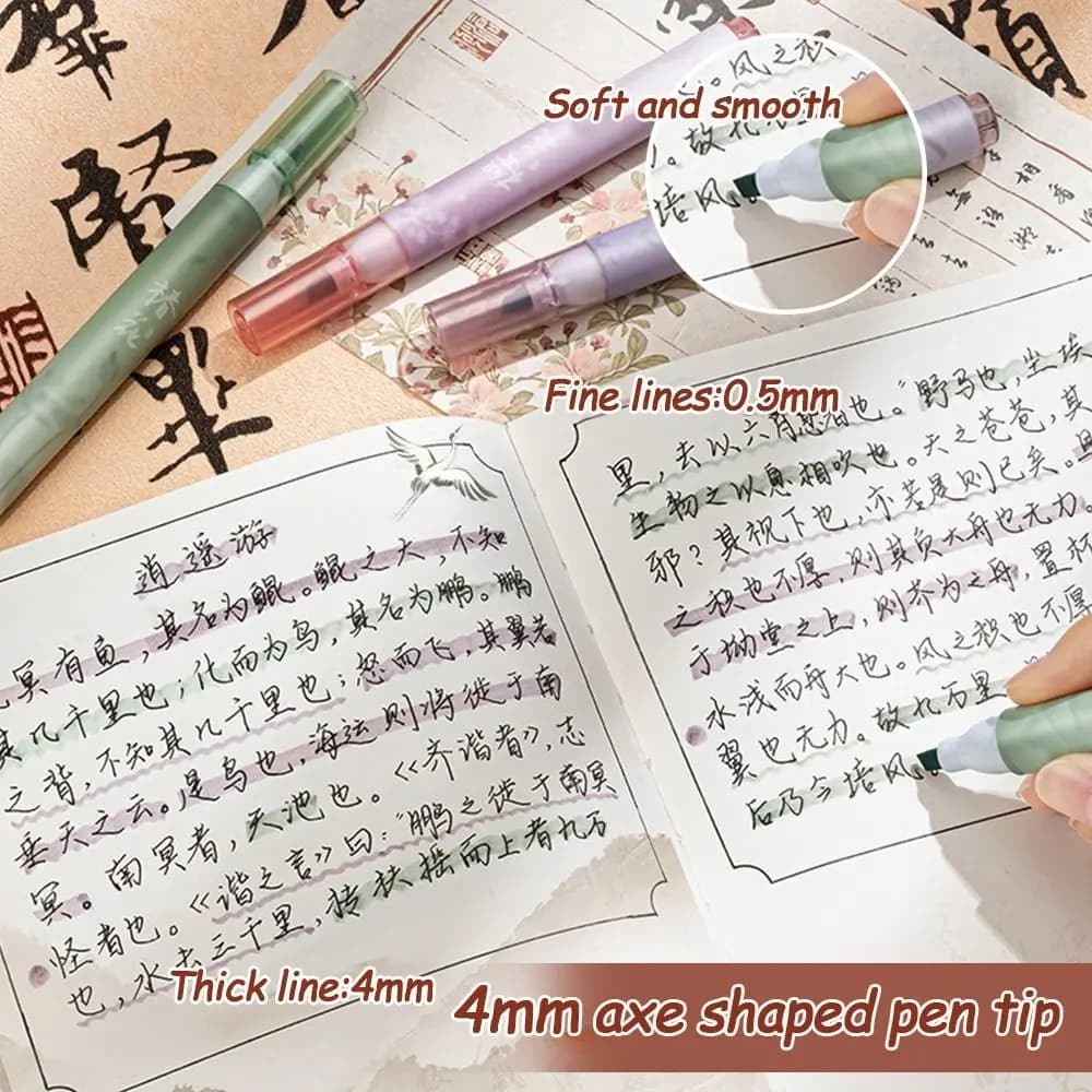 4 pz/set evidenziatore in stile cinese scrapbook fai da te pittura scrittura disegno pennarelli artistici pittura penna a colori ufficio scolastico