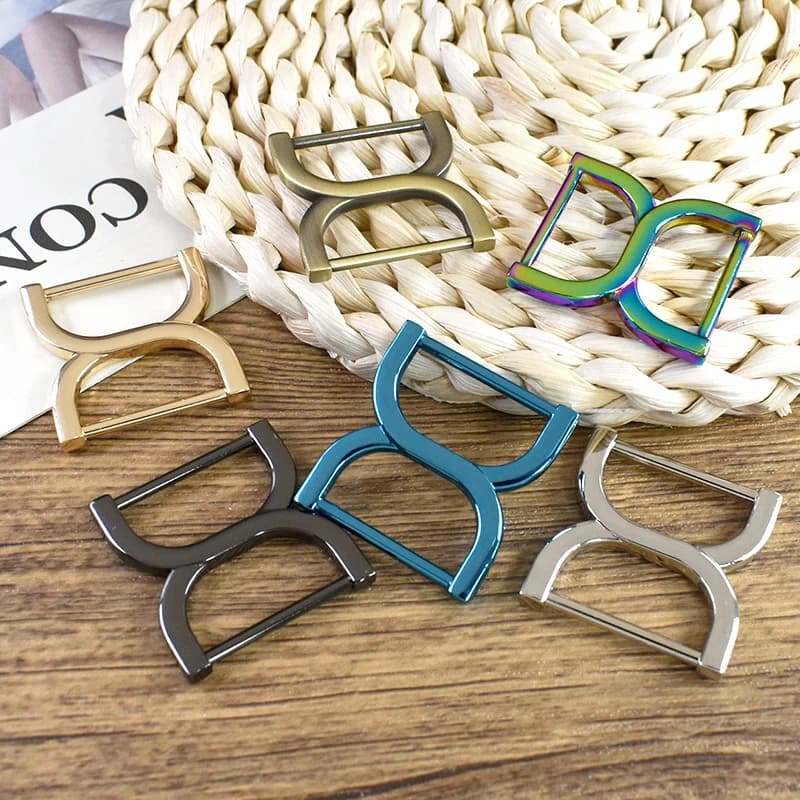 5/10/20 pz 25mm fibbie in metallo per tracolla borsa doppio anello D fibbia borsa tessitura cintura connettore chiusura accessori hardware fai da te