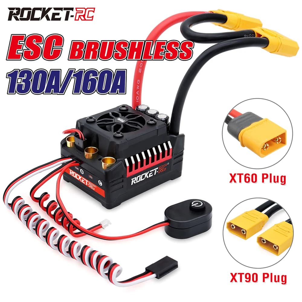 ESC Brushless Surpass Hobby Rocket RC 130A 160A 4S Supersonic per Auto RC 1/7 1/8 Buggy