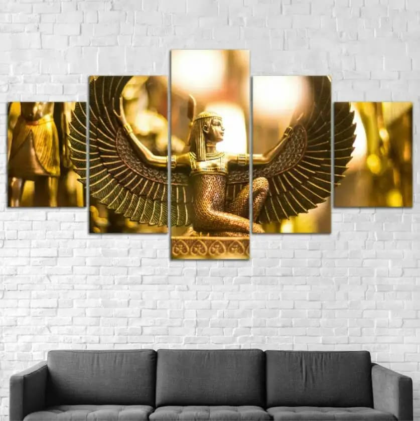 Frameless On Canvas 5 Pieces Isis Dea Egypt Ala Wall Art Poster Images Paintings Home Decorations Room Furniture