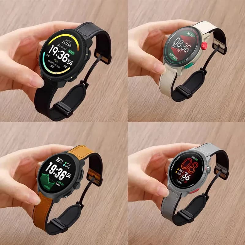 Leather+Silicone Strap For Suunto Vertical 2/Race 2/Run CMF Watch 3 Pro Magnetic Bracelet for COROS PACE 4-Pro/APEX 4 42mm Belt