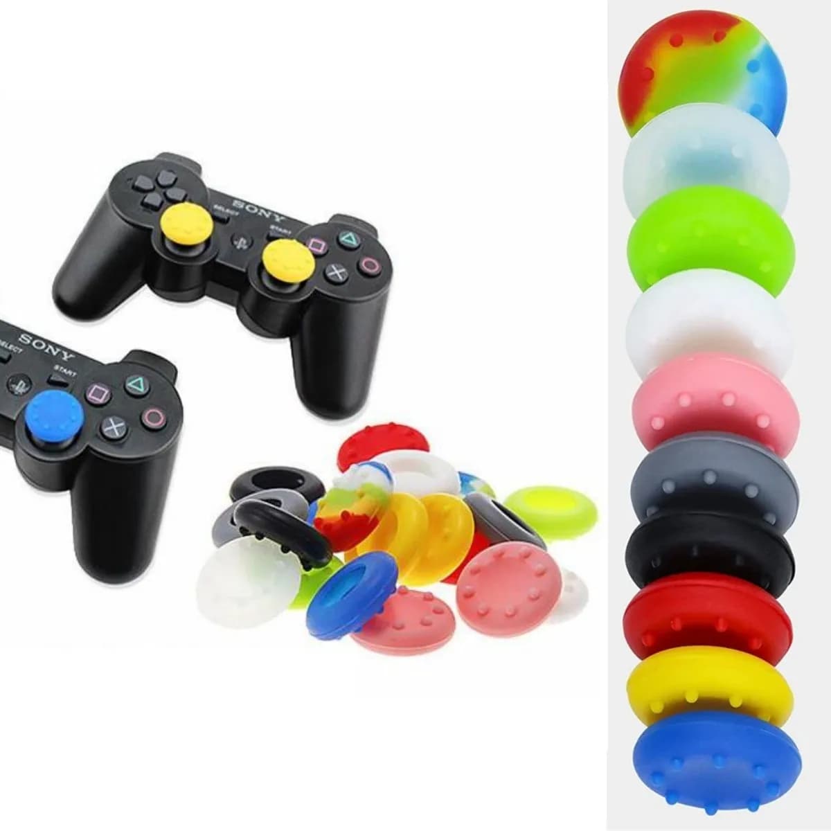 100-200 pz Thumb Stick Grips Caps Per PS5 PS4 Pro Slim PS3 Silicone Analogico Joystick Copertura Per Xbox One/360 Accessori