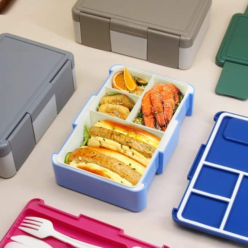 Bento Box in plastica a prova di perdite sicuro per microonde Contenitori per alimenti Studenti Ufficio Preparazione dei pasti Conservazione del pranzo Porzione impilabile