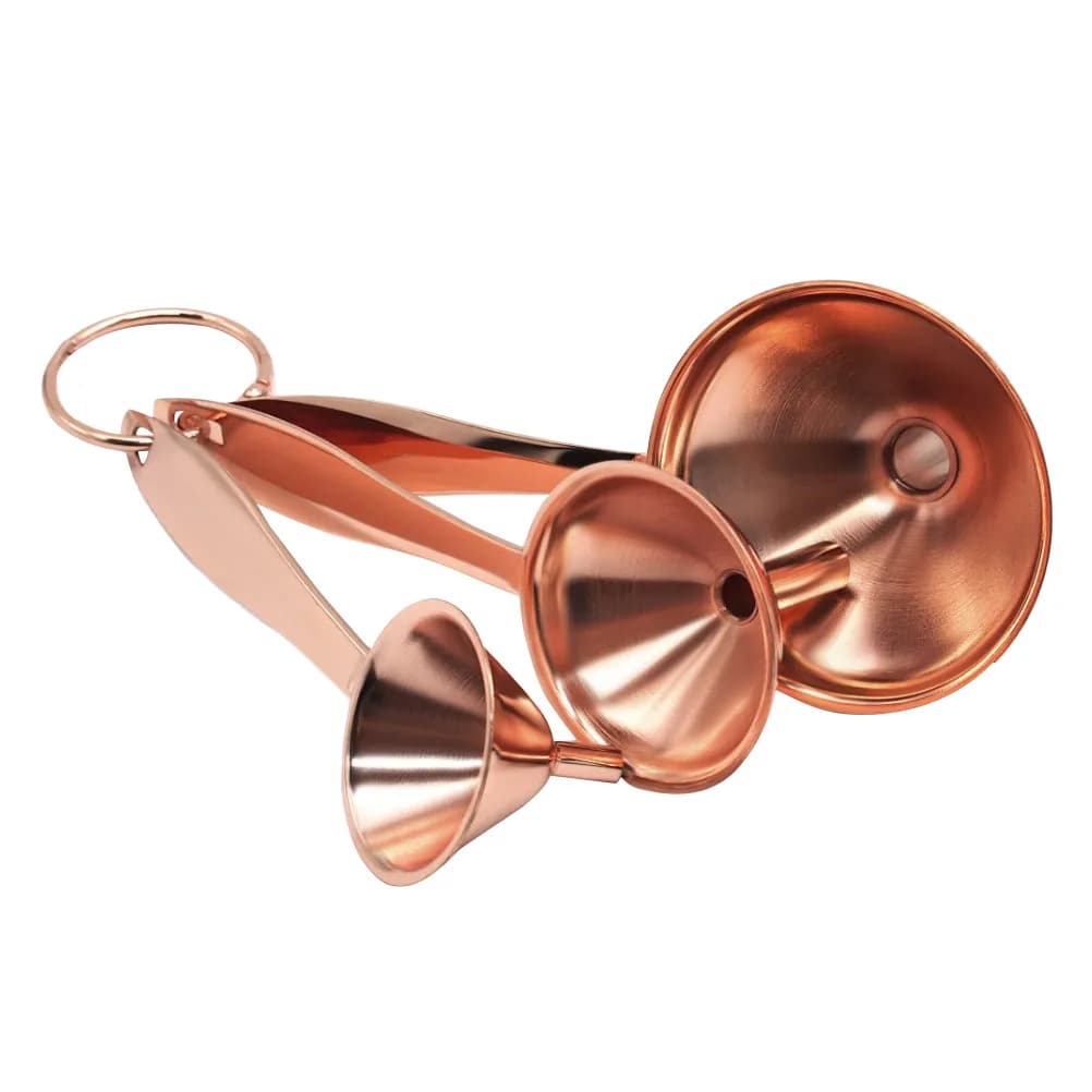 Set di 3 Imbuti in Acciaio Inox con Manico Lungo, Mini Imbuto per Oli Essenziali, Acqua, Liquidi, Spezie, Erbe, Ricarica Bottiglie
