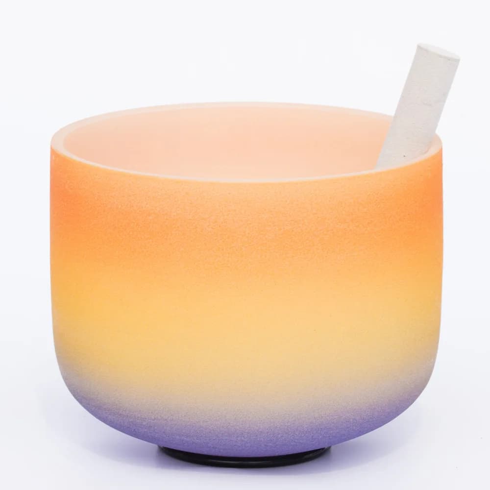 8 Inch Colorful Chakra Quartz Crystal Singing Bowls Sound Healing Meditation Yoga Sound Bath Therapy Percussion Instrument