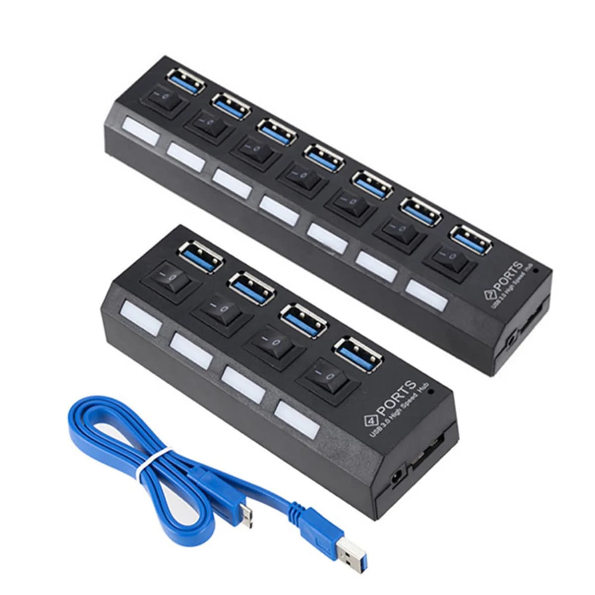 Hub USB 3.0 5Gbps Multi USB Splitter ad alta velocità 3 Hab uso adattatore di alimentazione Hub di espansione multiplo a 4/7 porte con interruttore per PC portatile