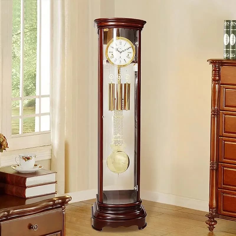 Orologio da terra meccanico Helmler tedesco, orologio da tavolo grande per soggiorno, orologio a pendolo europeo in stile antico