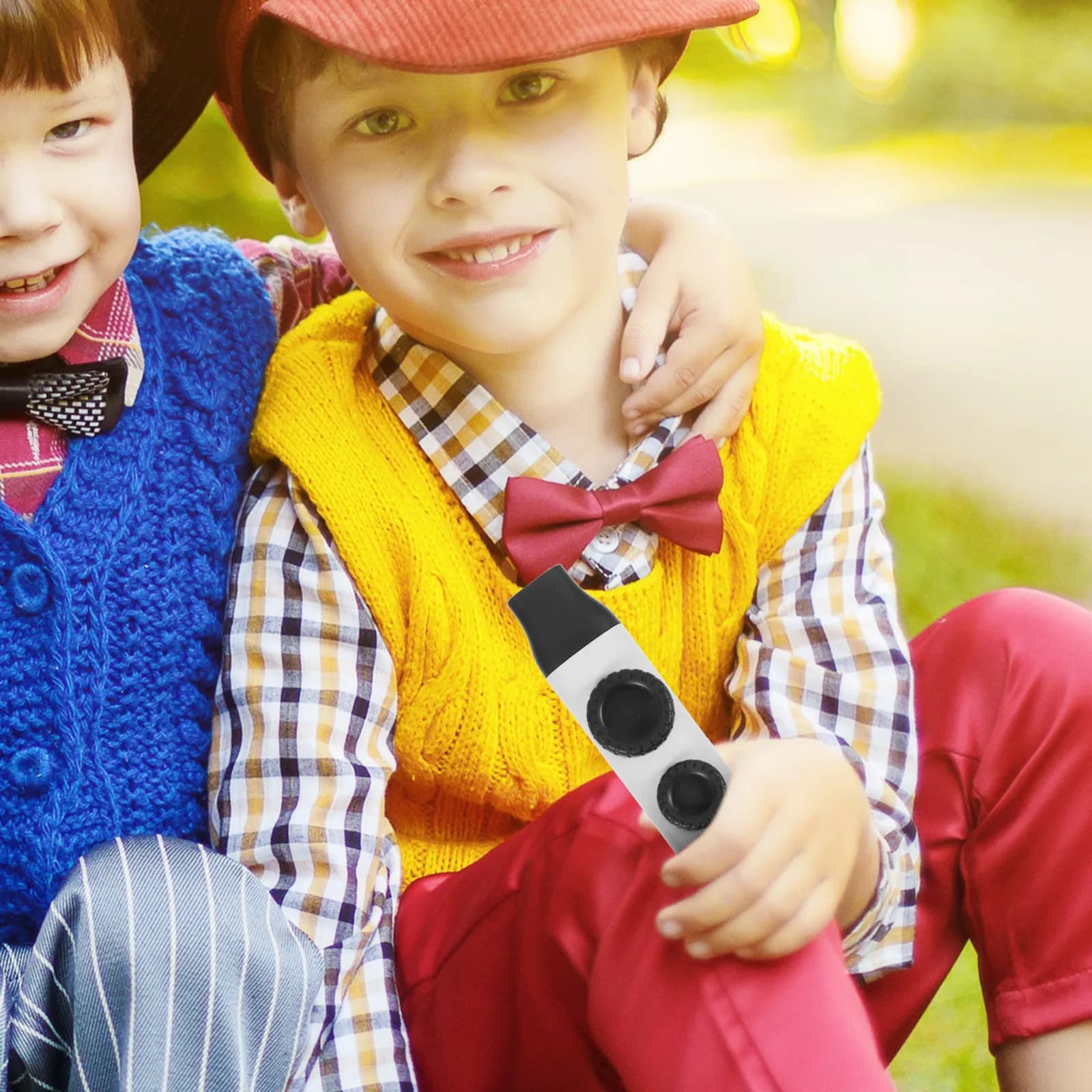 Set di 1 Kazoo a Doppio Flauto con Colore Sfumato, Tono Regolabile, Portatile, Partner Musicale per Bambini, Ukulele e Chitarra