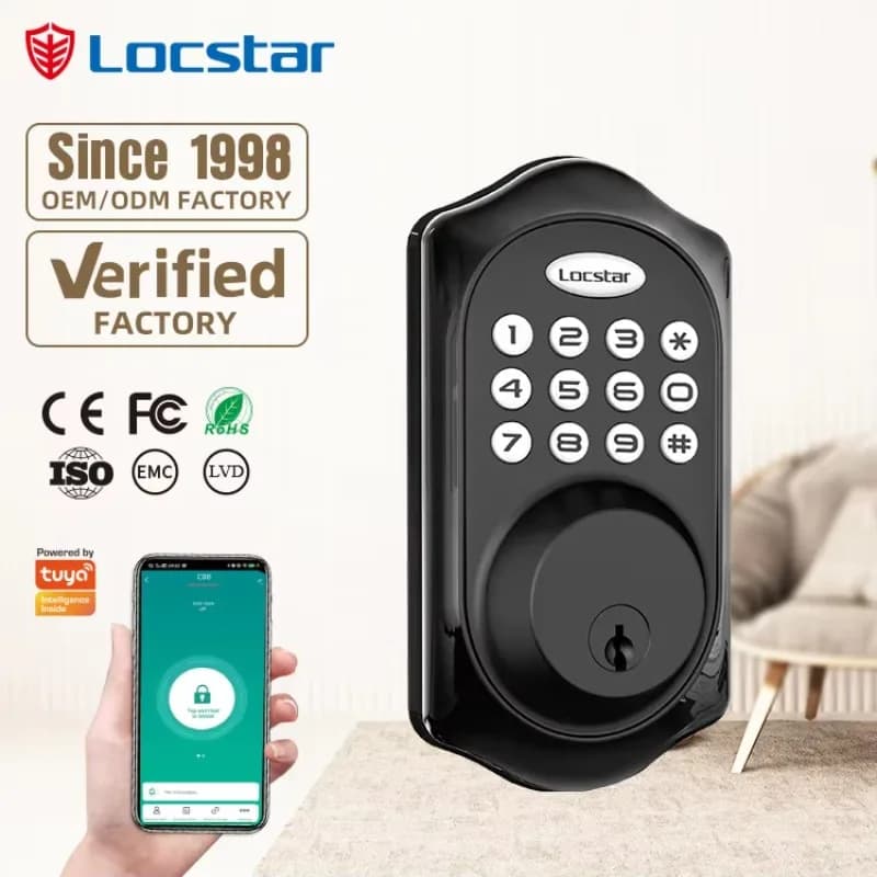 2026 Luxury Villa Smart Electronic Tuya Automatic Key Home Door Lock For Wooden Doors With Bluetooth WiFi Password Protection