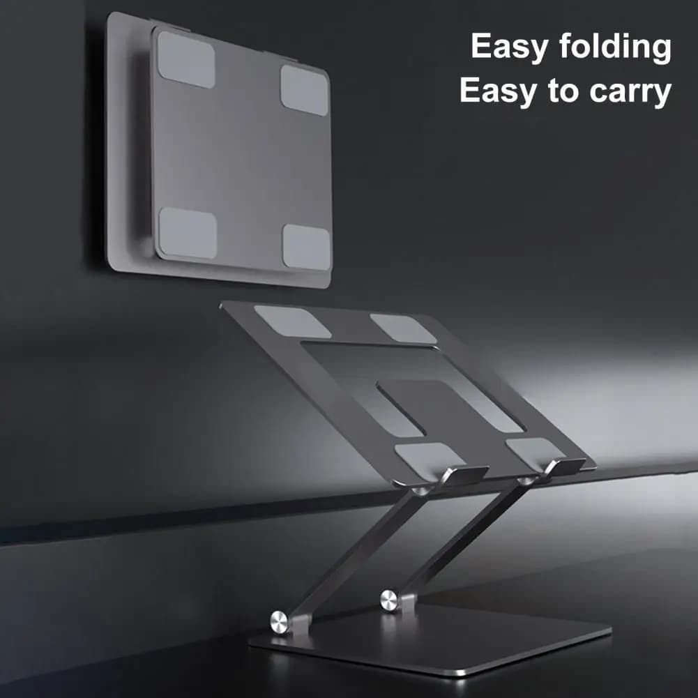 Desk Laptop Holder Portable Laptop Stand Aluminum Alloy Laptop Holder Stand Foldable Adjustable Height Riser Portable Heat