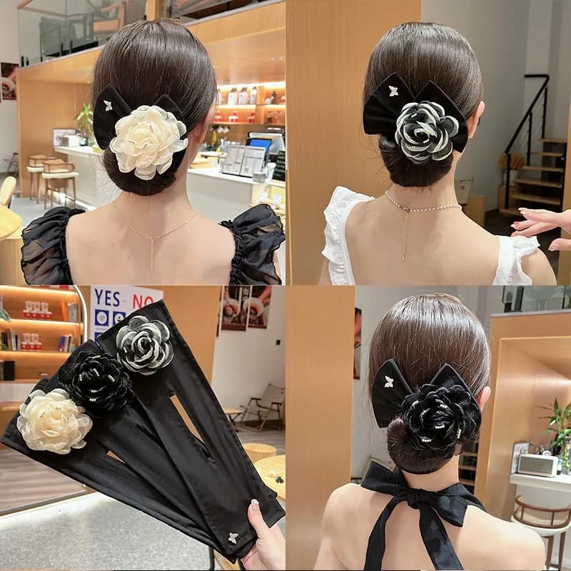 1PCS Non-slip Twist Bun Maker Exquisite Flower Hair Clip Women Girls Hairbands Four Seasons