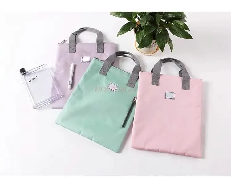 1pcs Handheld A4 file bag, business bag, office archive bag with zipper, material carrying bag