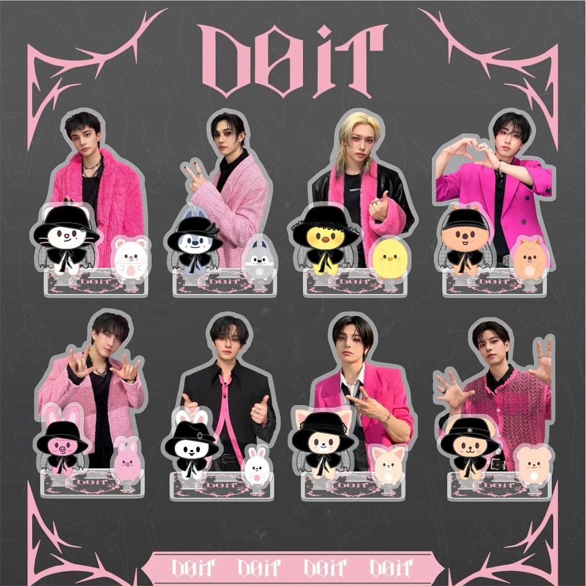 Nuovo SKZOO Stray Kids DO IT Album Double face Acrilico SKZ Celebrity Stesso stile Bangchan Felix K-pop Fan Supporto Decorazione regalo