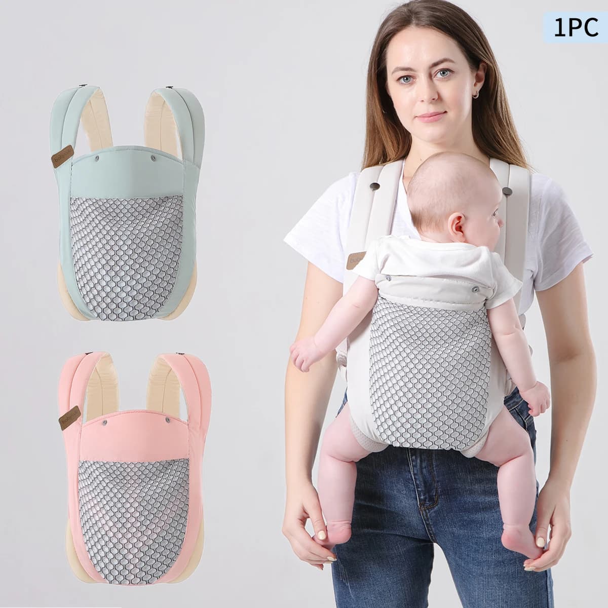 Marsupio 1 pezzo, marsupio portatile che libera le mani, marsupio multifunzionale 4 in 1, rete traspirante e non soffocante - Lavabile - con cappuccio staccabile, marsupio multifunzionale anteriore e posteriore, leggero e facile da tenere davanti per tutte le stagioni, regalo perfetto per la baby
