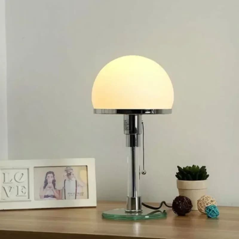 White Table Lamp Danish Designer Nordic Bedroom Bedside Simple Glass Table light for Living Room