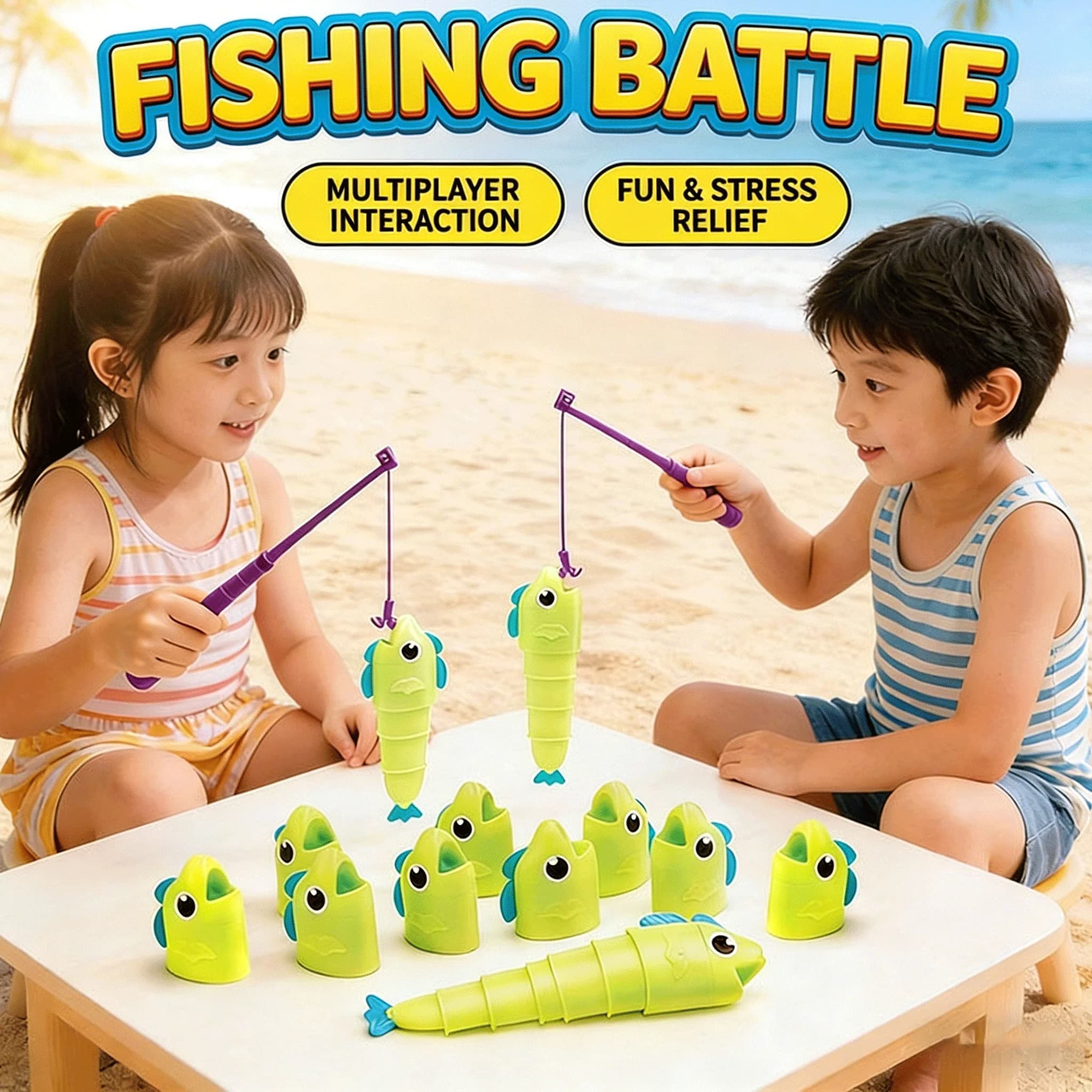 Gioco da Tavolo di Pesca per Bambini, Giocattolo per lo Sviluppo delle Abilità Motorie Fini, Gioco Educativo Interattivo Genitore-Figlio
