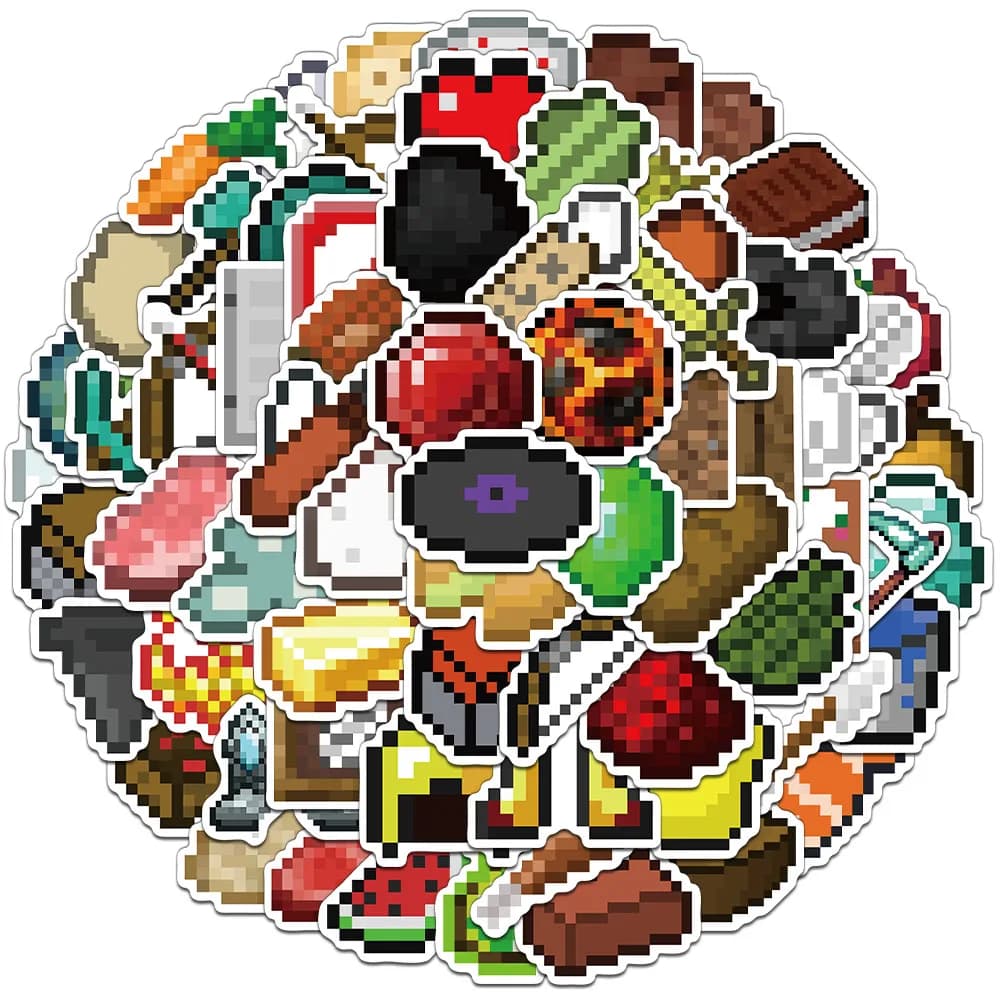 70/140 pezzi adesivi creativi per giochi di pixel, decorazioni per conti, custodie per telefoni fai da te, tazze d'acqua, adesivi personalizzati per notebook